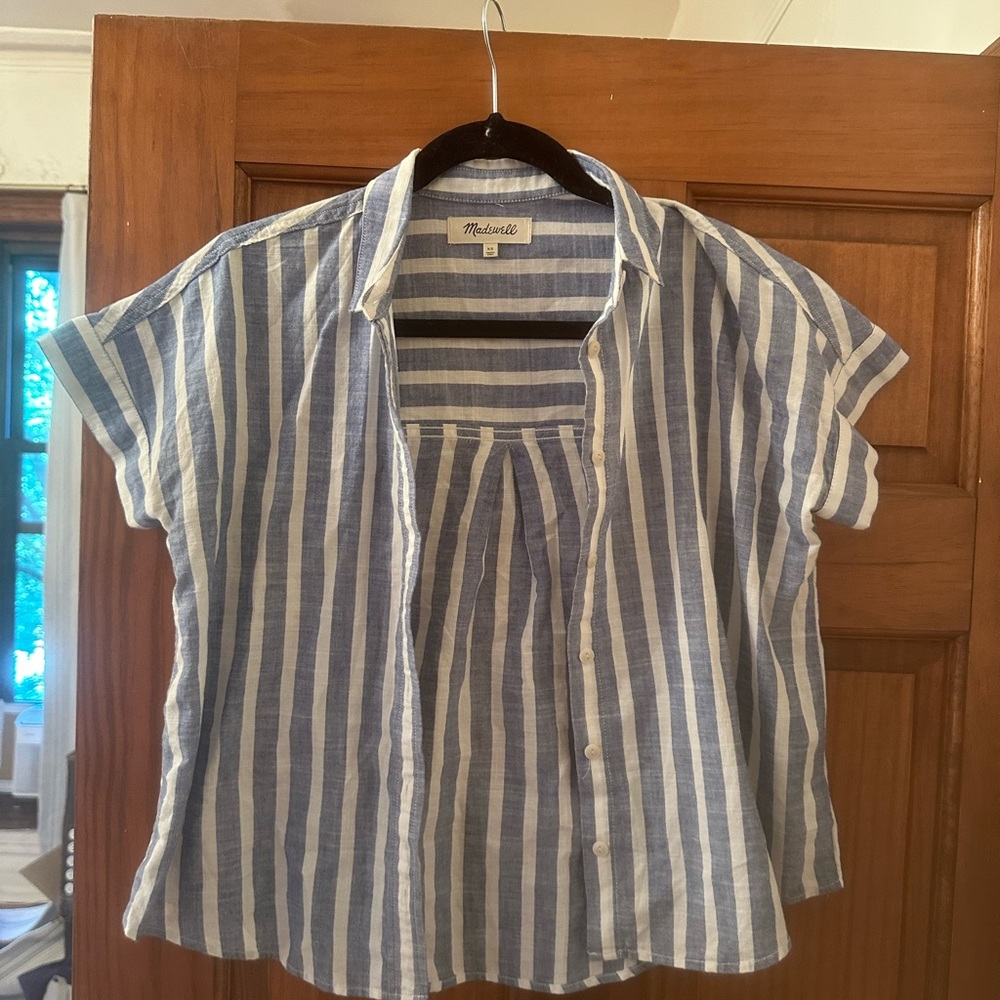 Madewell Blue Striped Women's Top